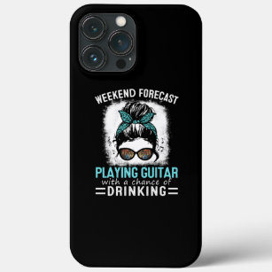 Weekend Forecast Playing Guitar Drinking Leopard iPhone 13 Pro Max Case