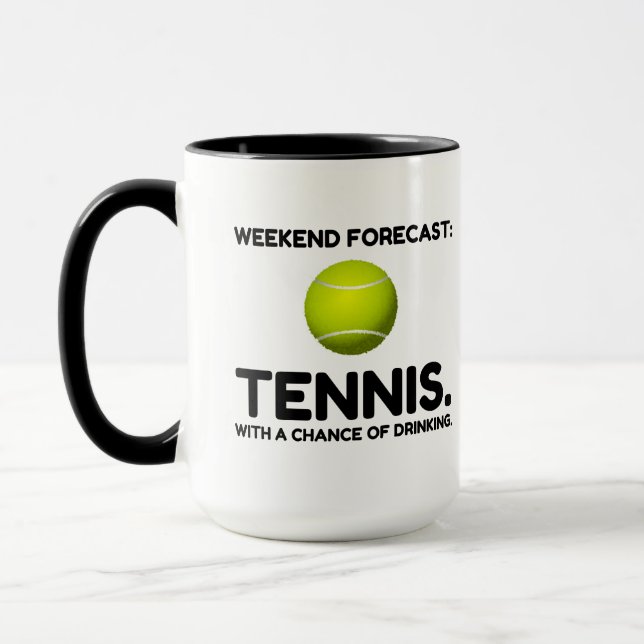 WEEKEND FORECAST TENNIS MUG (Left)