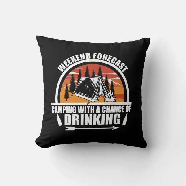 Weekend forecast with a chance of drinking throw pillow (Front)