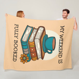 Weekend Fully Booked Book Lovers Fleece Blanket