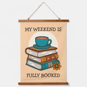 Weekend Fully Booked Book Lovers Hanging Tapestry