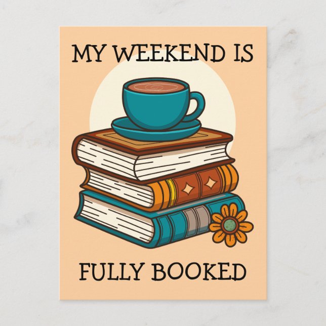 Weekend Fully Booked Book Lovers Postcard (Front)