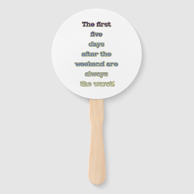 Weekend funny text hand fan (Front)