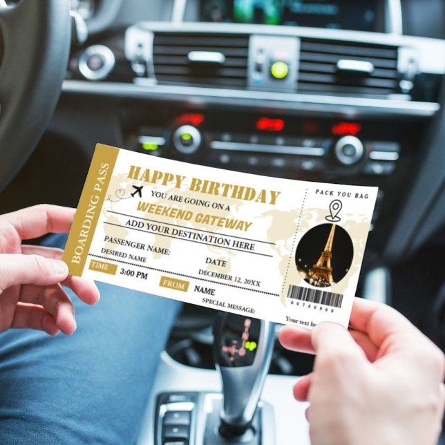 Weekend Getaway Birthday Boarding pass Ticket  Inv Invitation (Creator Uploaded)