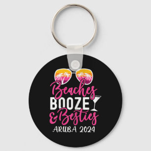 Weekend Girls Trip 2024 Aruba Beaches Booze And Be Keychain
