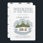 Weekend in the Woods | Bachelor Party Invitation<br><div class="desc">Mountains are full of rugged yet whimsical charm-- sure to wow your guests! Simple sketch illustrations make these minimal designs simply stylish. These designs can be personalized for your special occasion and would be perfect for your baby shower, bridal shower, engagement party, birthday party and many more special occasions. Add...</div>