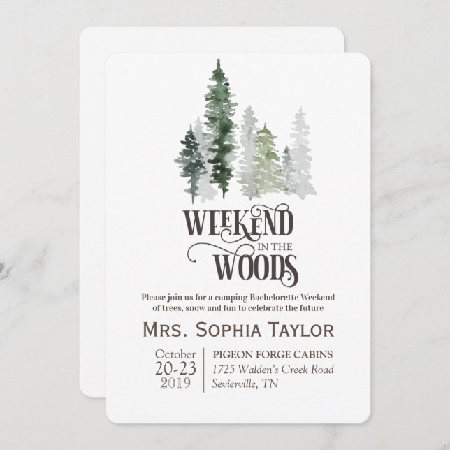 Weekend in the Woods Invitation (Front/Back)