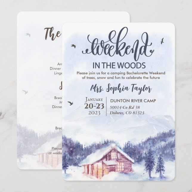 Weekend in the Woods Winter Invitation (Front/Back)