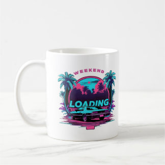 Weekend Loading Retro Sunset 11 oz mug 80s Aesthet