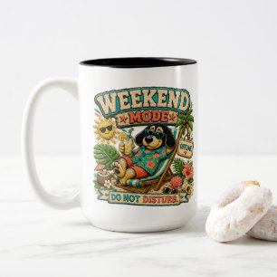 Weekend Mode Do Not Disturb Personalized Two-Tone Coffee Mug