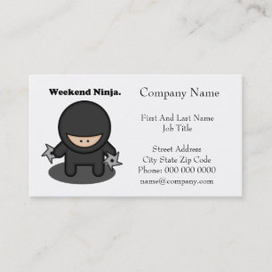 Weekend Ninja Funny Cute Japan Cartoon Business Card