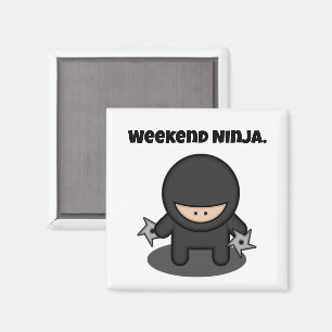 Weekend Ninja Funny Cute Japan Cartoon Magnet