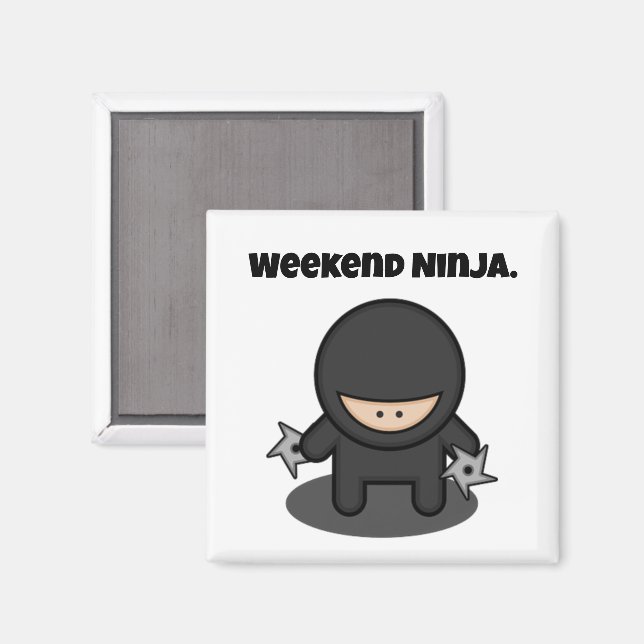 Weekend Ninja Funny Cute Japan Cartoon Magnet (Front/Back)