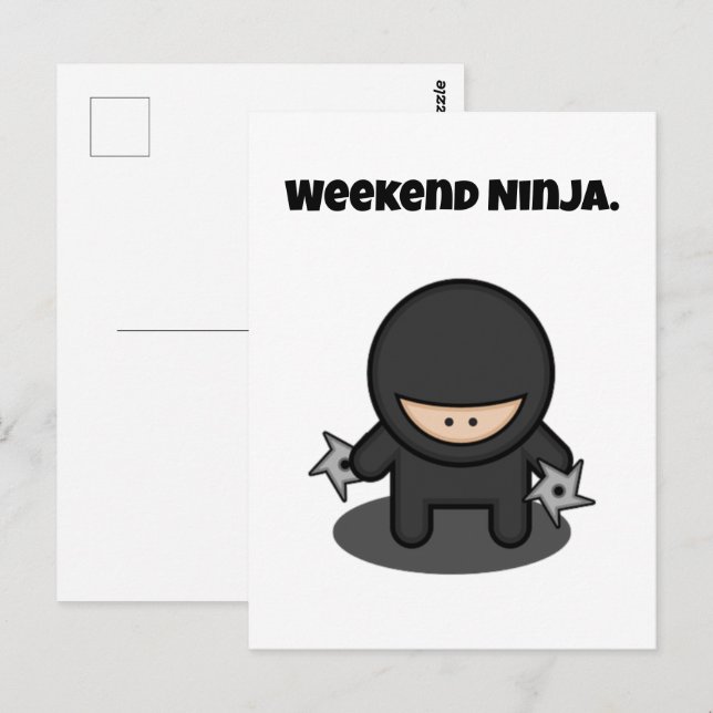 Weekend Ninja Funny Cute Japan Cartoon Postcard (Front/Back)
