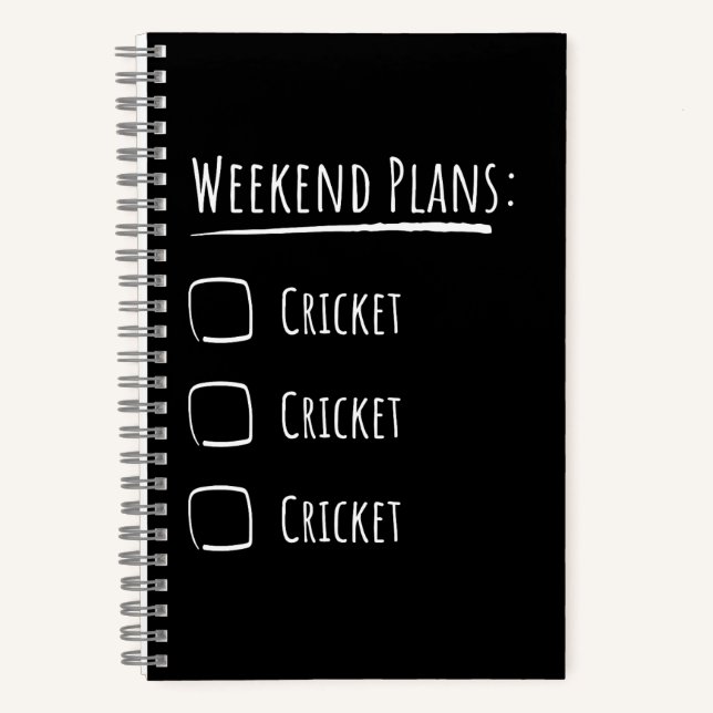 Weekend Plans Cricket Notebook (Front)