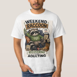 Weekend Raccoon 100 Percent Chill Cozy Weekend T-Shirt