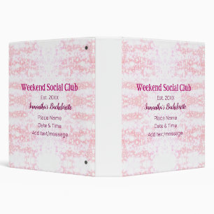 Weekend Social club pink glitter bachelorette part Binder