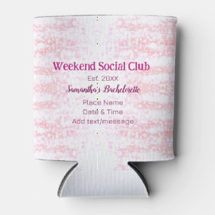 Weekend Social club pink glitter bachelorette part Can Cooler