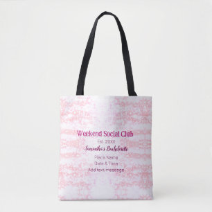 Weekend Social club pink glitter bachelorette part Tote Bag