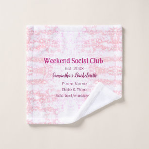 Weekend Social club pink glitter bachelorette part Wash Cloth