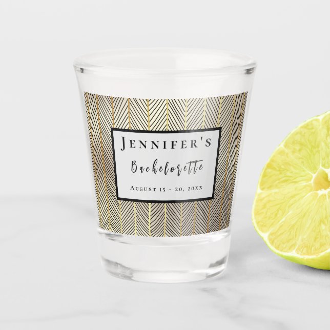 Weekend Trip Personalized Bachelorette Party Shot Glass (Front)