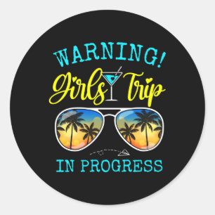 Weekend Vacation Squad Warning Trip In Progress Classic Round Sticker