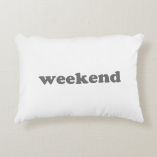 Weekend white grey modern typography fun cool accent pillow