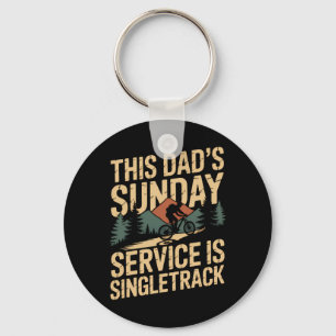 Weekend Woods Explorer Mountain Biking Dad Keychain