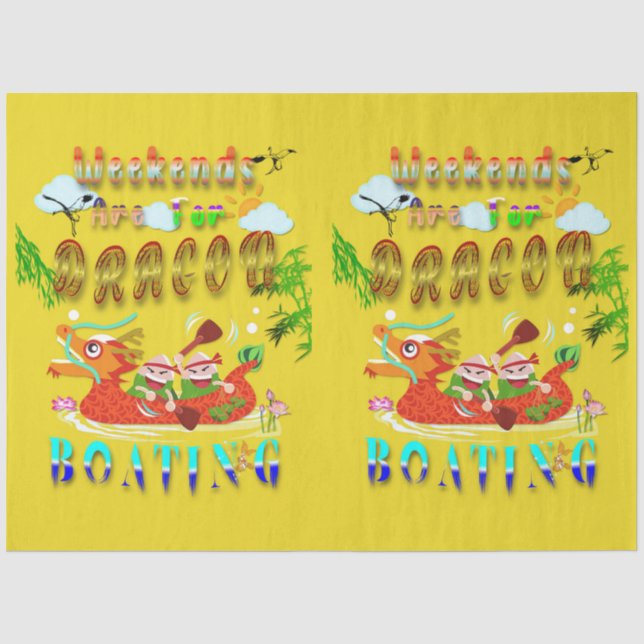 Weekends Are For Dragon Boating Tissue Paper (Front)