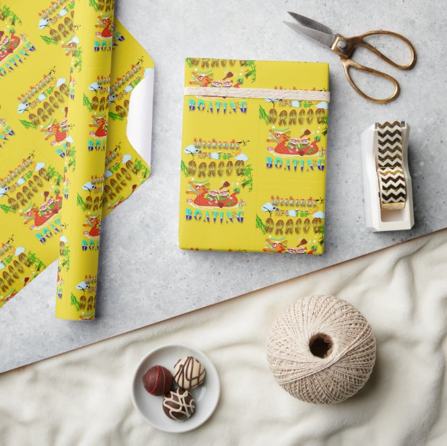 Weekends Are For Dragon Boating Wrapping Paper (Crafts)