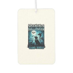 Weekends Halloween Dogs Ghost Full Moon Silhouette Air Freshener