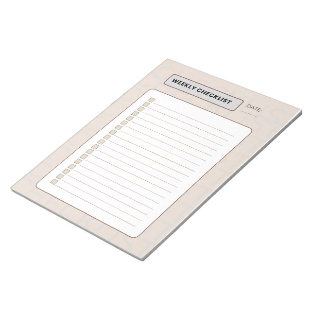 Weekly Checklist Planner  Notepad (Angled)