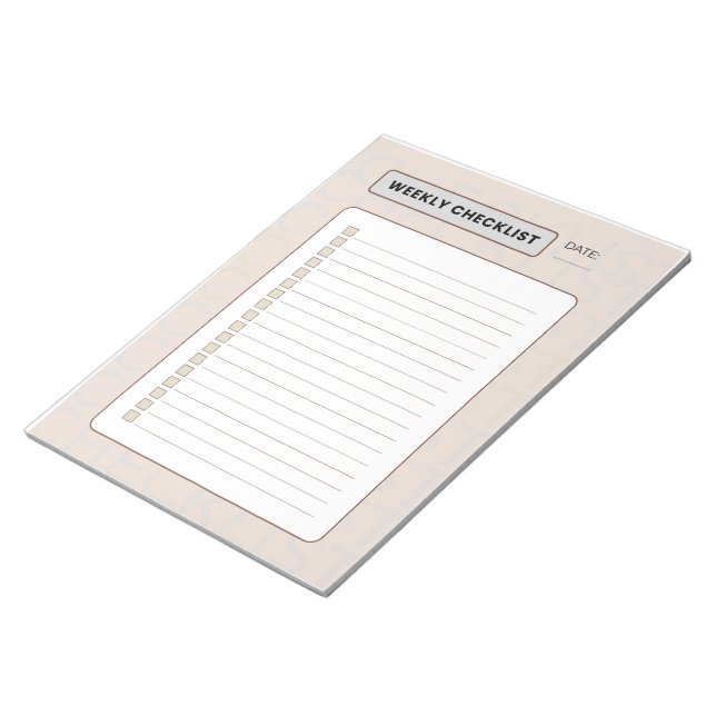 Weekly Checklist Planner Notepad (Angled)