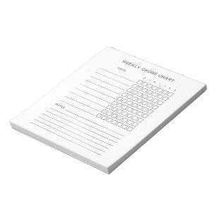 Weekly Chore Chart Notepad