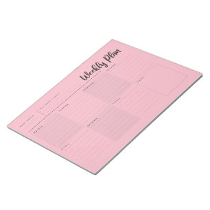 Weekly, day by day Organizer Notepad