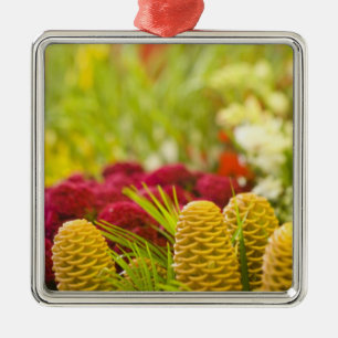Weekly Friday fruit & vegetable market. Metal Ornament