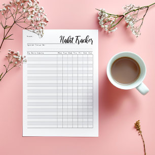 Weekly habit tracker notepad