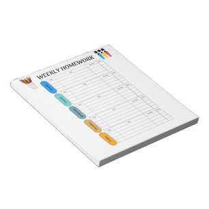 WEEKLY HOMEWORK NOTEPAD