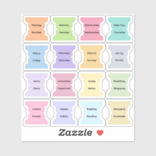 Weekly Index Tab Journal Divider Colourful Foldabl