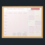 Weekly Meal Planner Summer Chequered Notepad<br><div class="desc">Having a weekly meal planner allows us to spend less on groceries and eating out. This meal planner lets you think ahead of what to cook in a week for breakfast, lunch, dinner and even supper. There is a cut out portion where you can list down what you need to...</div>