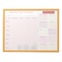 Weekly Meal Planner Summer Chequered