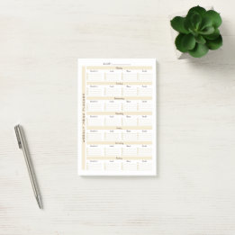 Weekly Menu Planner Post-it Notes