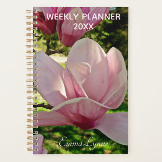 Weekly / Monthly Pink Floral Photo Name Planner