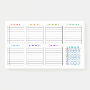 Weekly Organizer - To Do List - Hydrate Post-it Notes