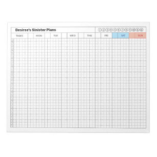 Weekly Plan - Sinister Plan Notepad