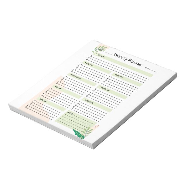 Weekly Planner Calendar Organizer To Do List Notep Notepad (Rotated)