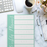 Weekly Planner Custom Colour Tear Away Calendar Notepad<br><div class="desc">Customize with your own background colour,  Click "customize it" to change the colour on the right; you can also change the days of the week if you like to start your week with Sunday.</div>