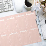 Weekly Planner Custom Colour Tear Away Calendar Notepad<br><div class="desc">White brushy style letters,  lined.  Customize with your own background colour,  Click "customize it" to change the colour on the right; use the eye dropper tool,  "advanced" for the whole spectrum.</div>