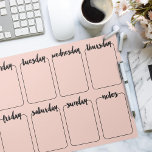 Weekly Planner Custom Colour Tear Away Calendar Notepad<br><div class="desc">Customize with your own background colour,  Click "customize it" to change the colour on the right; use the eye dropper tool,  "advanced" for the whole spectrum.</div>