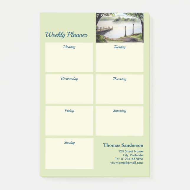 Weekly Planner Derwentwater Lake District Cumbria Post-it Notes (Front)